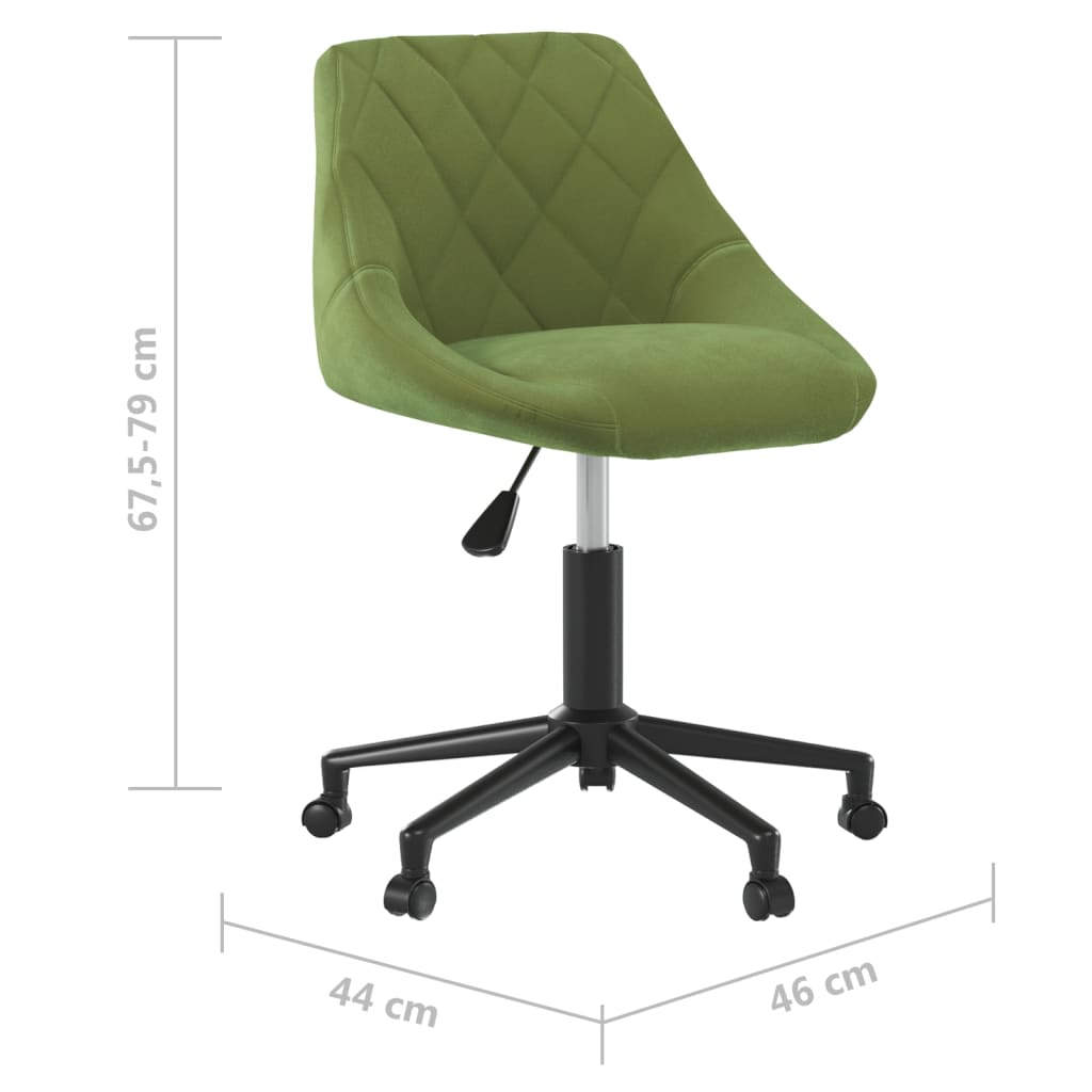 Chaise pivotante de bureau Vert clair Velours