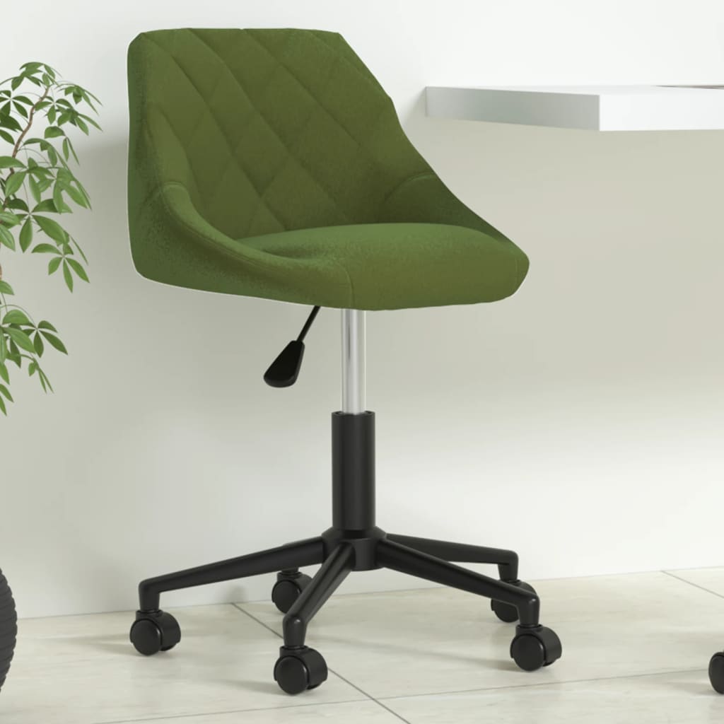 Chaise pivotante de bureau Vert clair Velours