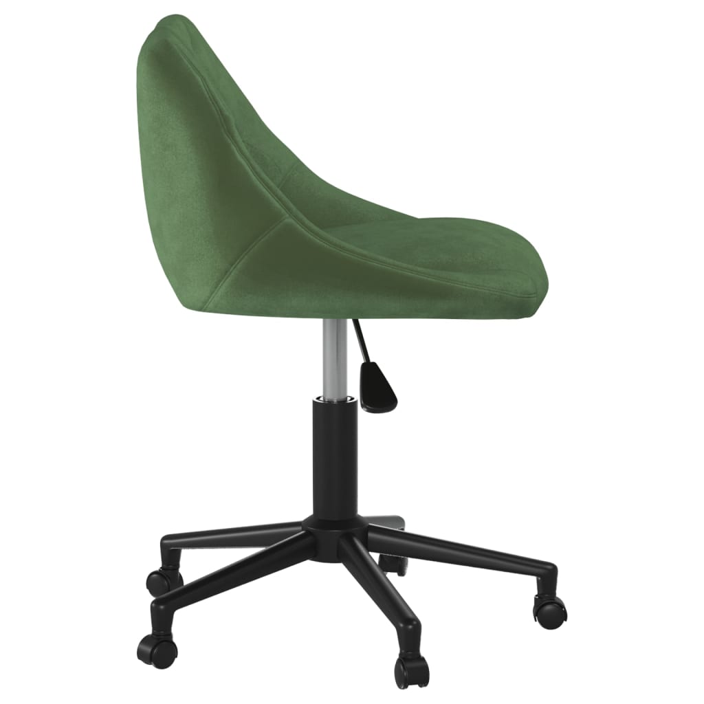 Chaise pivotante de bureau Vert foncé Velours