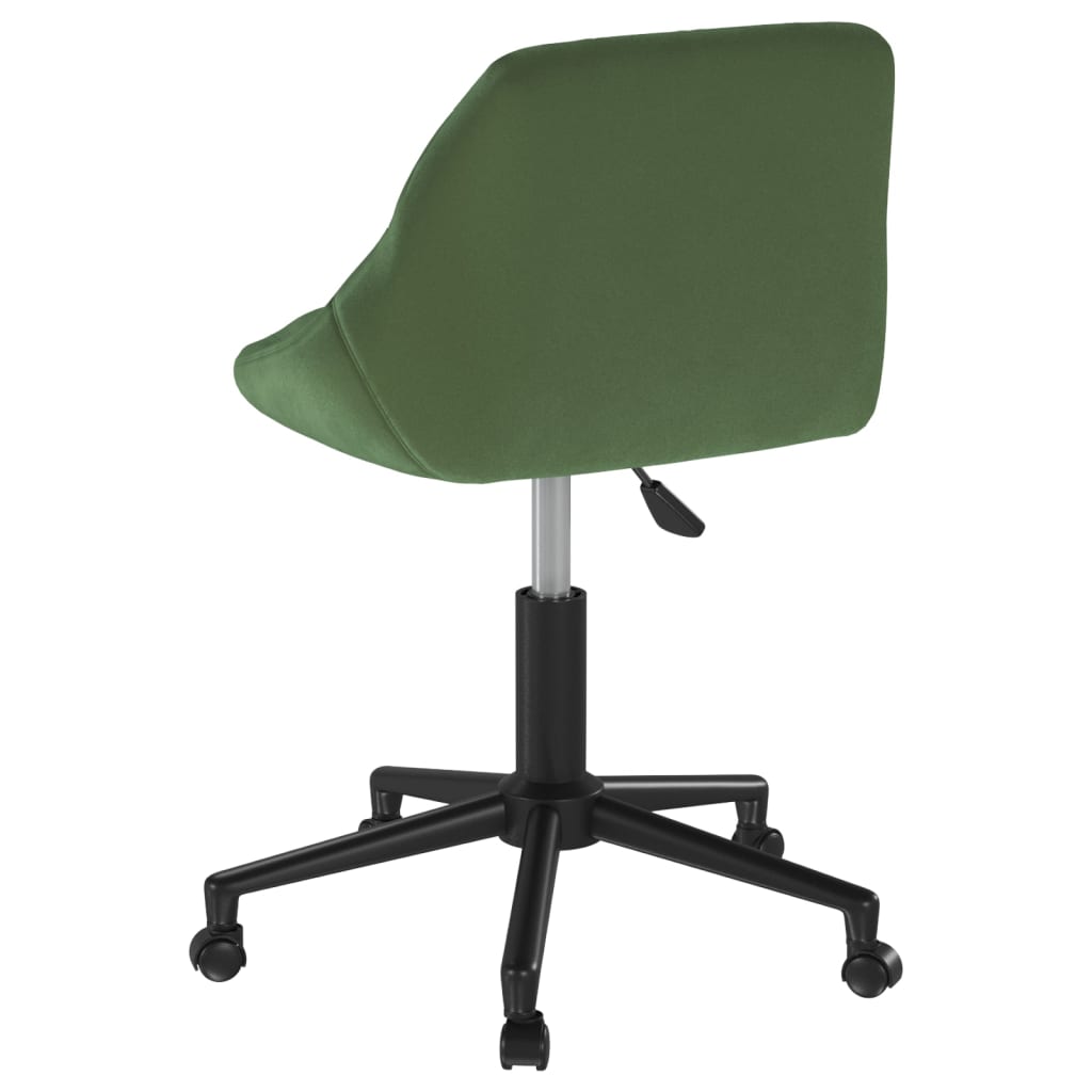 Chaise pivotante de bureau Vert foncé Velours