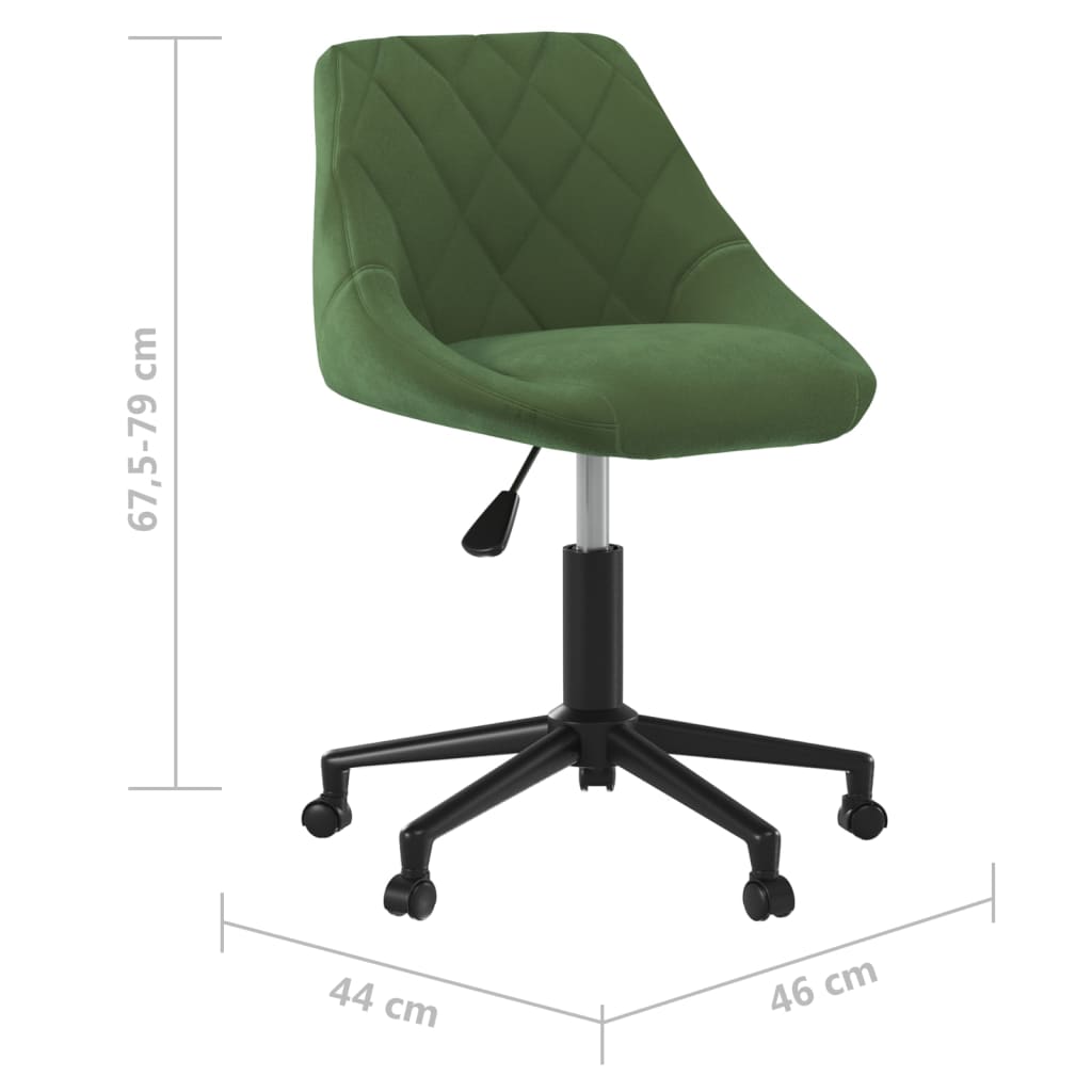 Chaise pivotante de bureau Vert foncé Velours