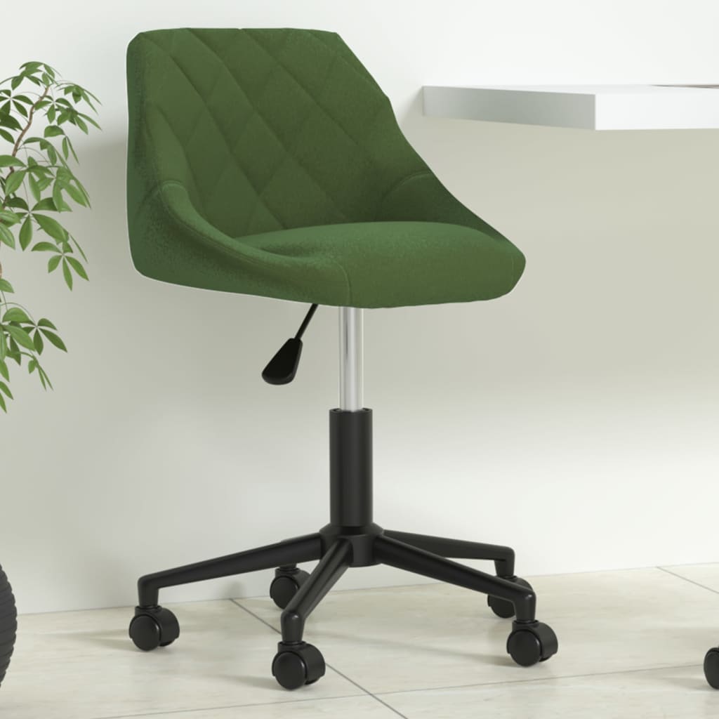 Chaise pivotante de bureau Vert foncé Velours