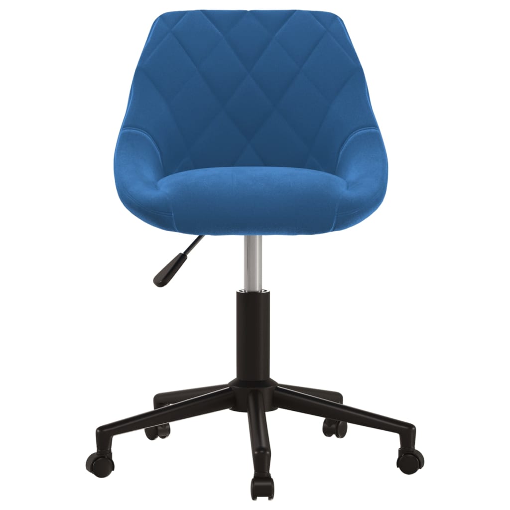 Chaise pivotante de bureau Bleu Velours