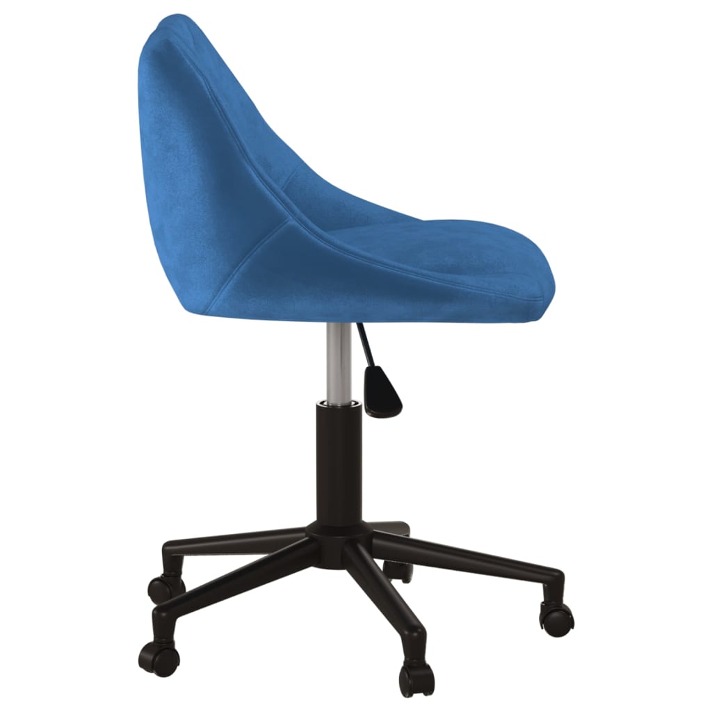 Chaise pivotante de bureau Bleu Velours