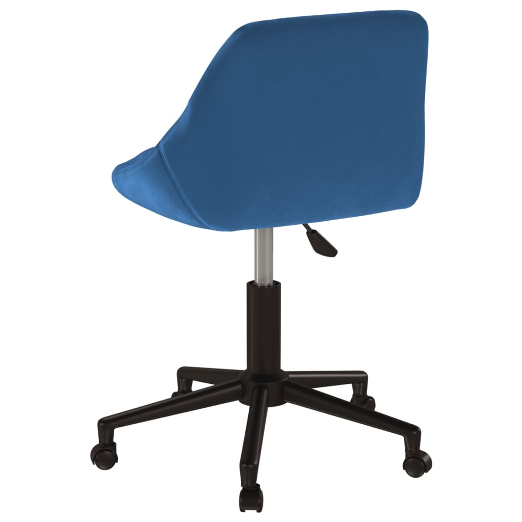 Chaise pivotante de bureau Bleu Velours