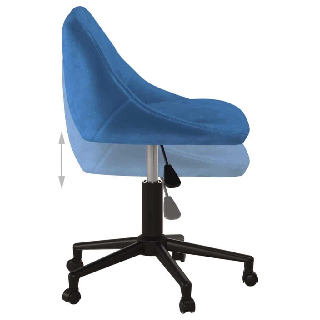 Chaise pivotante de bureau Bleu Velours