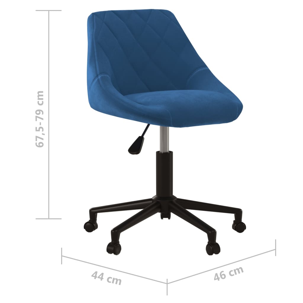 Chaise pivotante de bureau Bleu Velours