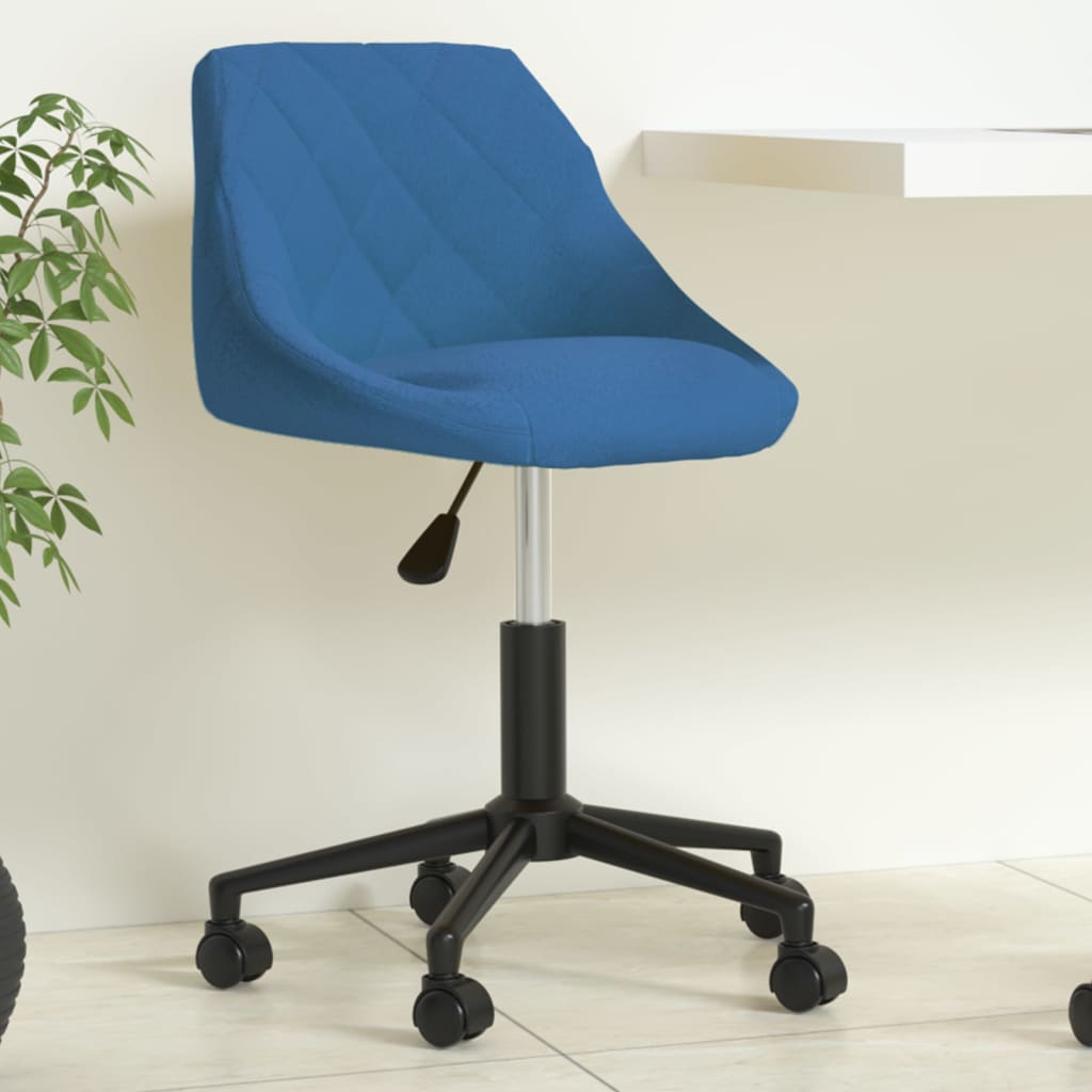 Chaise pivotante de bureau Bleu Velours