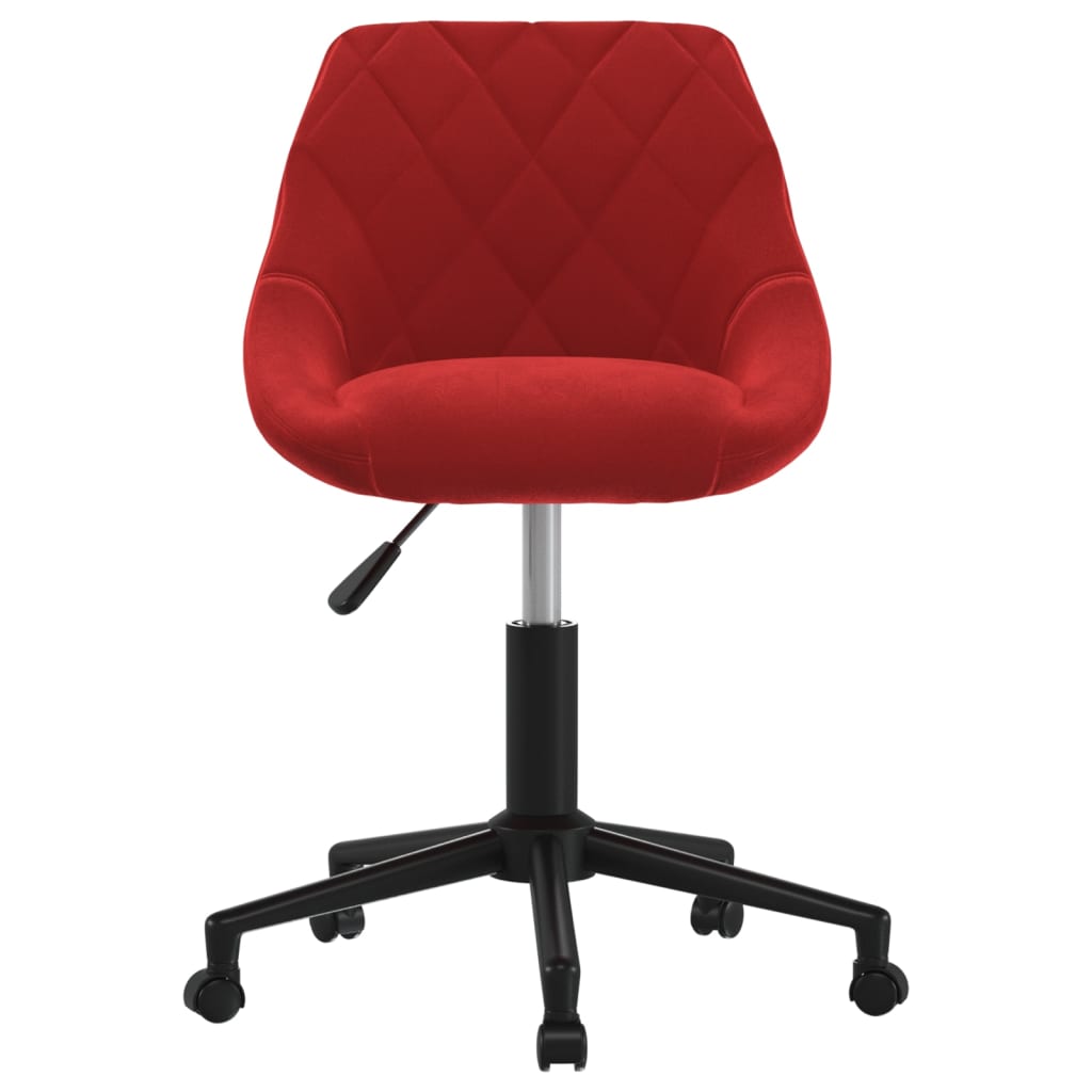 Chaise pivotante de bureau Rouge bordeaux Velours