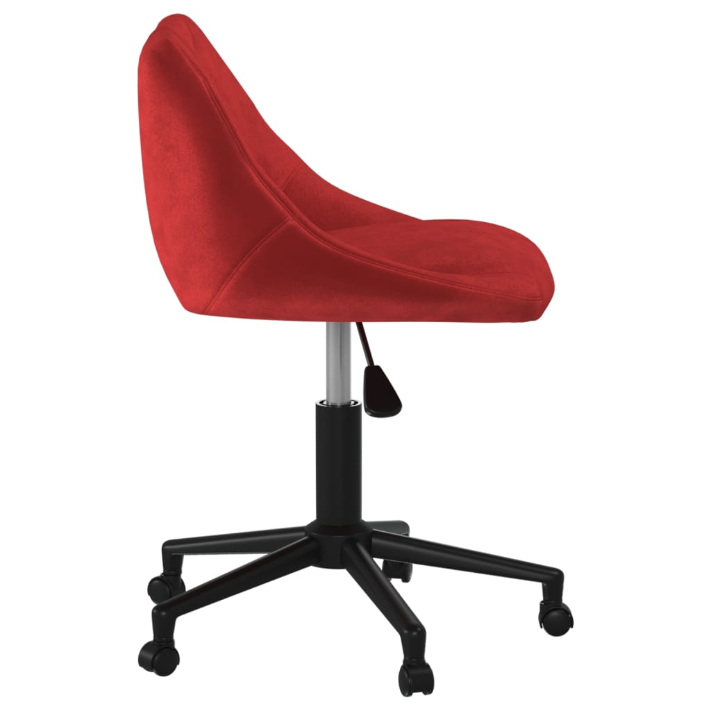 Chaise pivotante de bureau Rouge bordeaux Velours