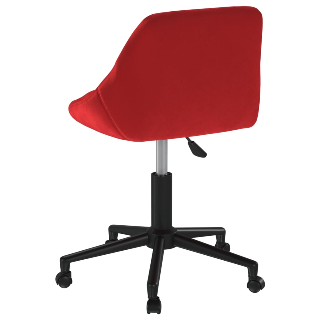 Chaise pivotante de bureau Rouge bordeaux Velours