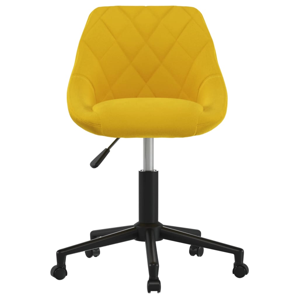 Chaise pivotante de bureau Jaune moutarde Velours