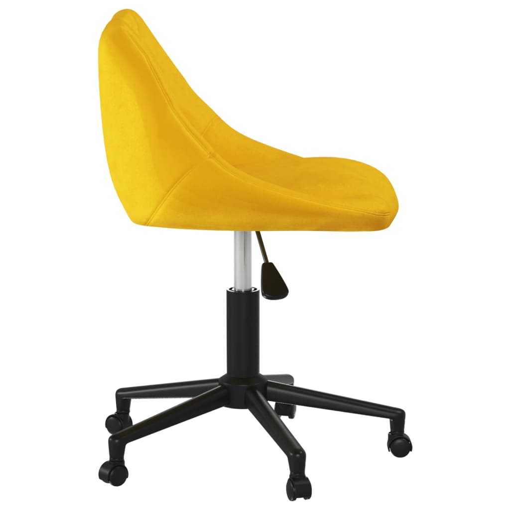 Chaise pivotante de bureau Jaune moutarde Velours