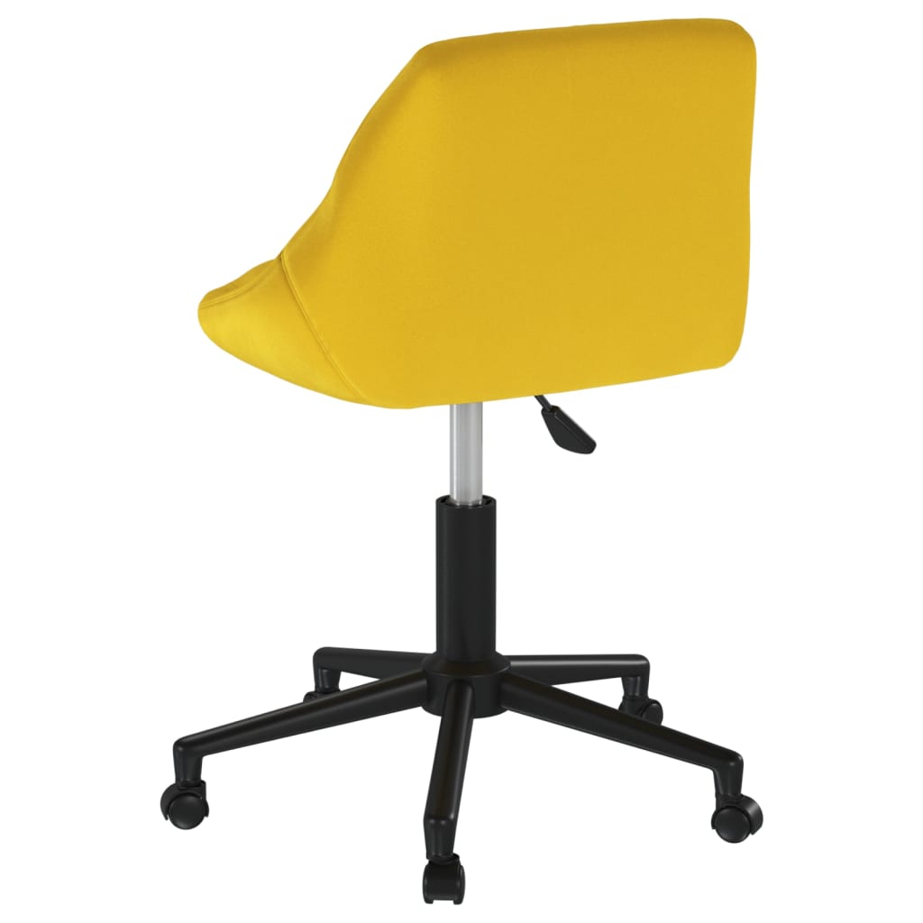 Chaise pivotante de bureau Jaune moutarde Velours