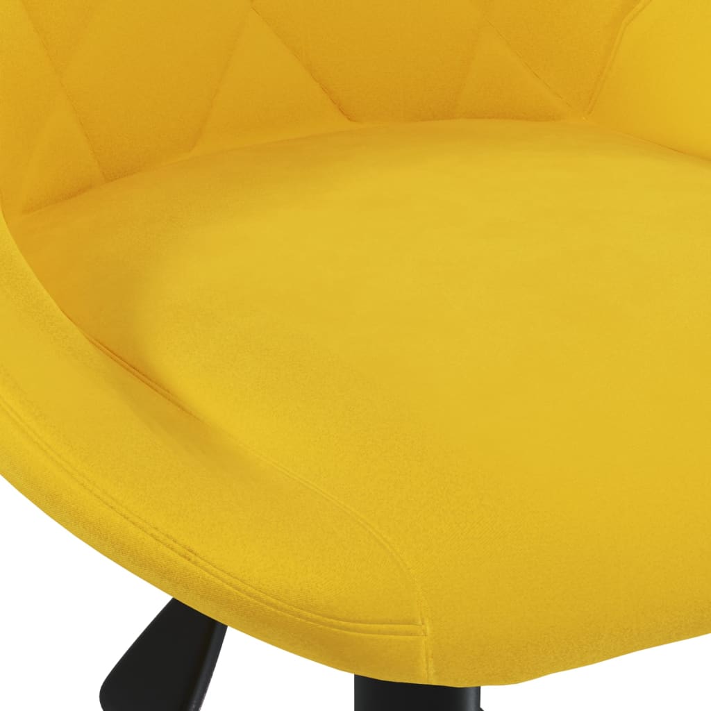 Chaise pivotante de bureau Jaune moutarde Velours