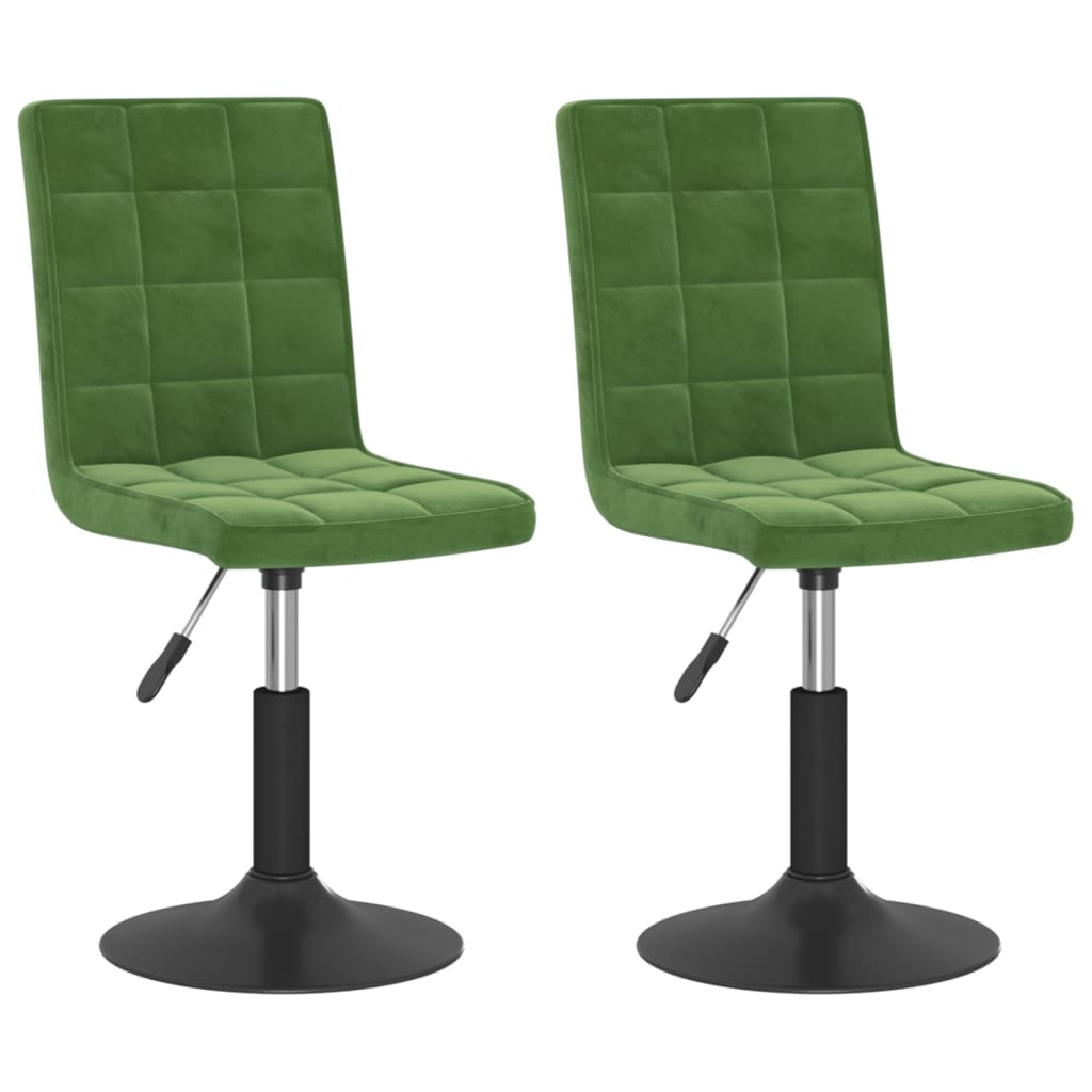 Chaises pivotantes à manger lot de 2 vert foncé velours Chaises de cuisine vidaXL   