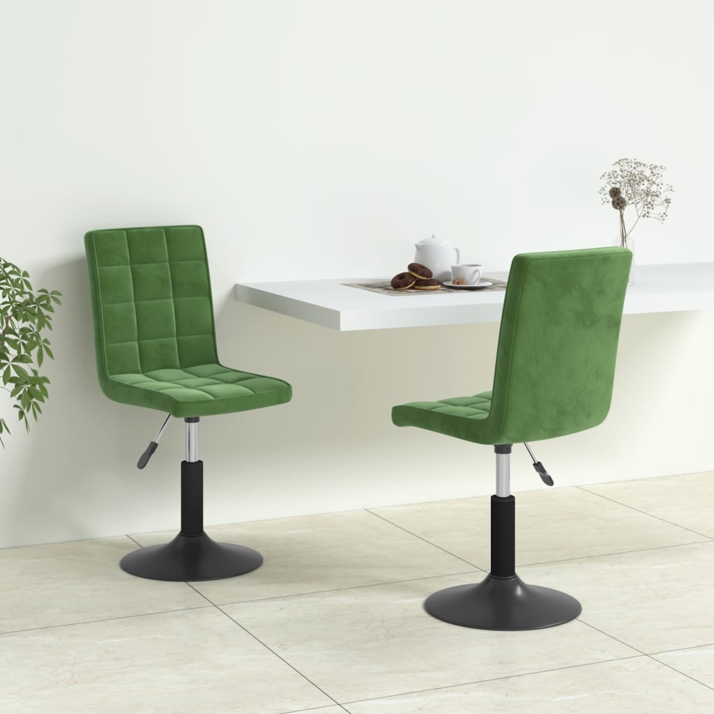 Chaises pivotantes à manger lot de 2 vert foncé velours Chaises de cuisine vidaXL   