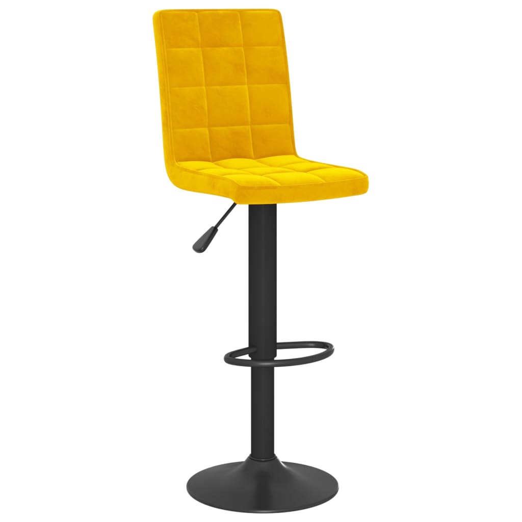 Tabouret de bar Jaune moutarde Velours Tabourets de bar vidaXL