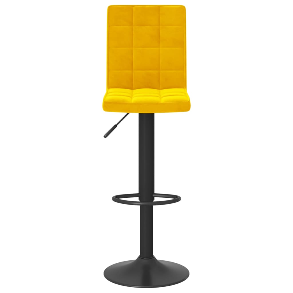 Tabouret de bar Jaune moutarde Velours Tabourets de bar vidaXL