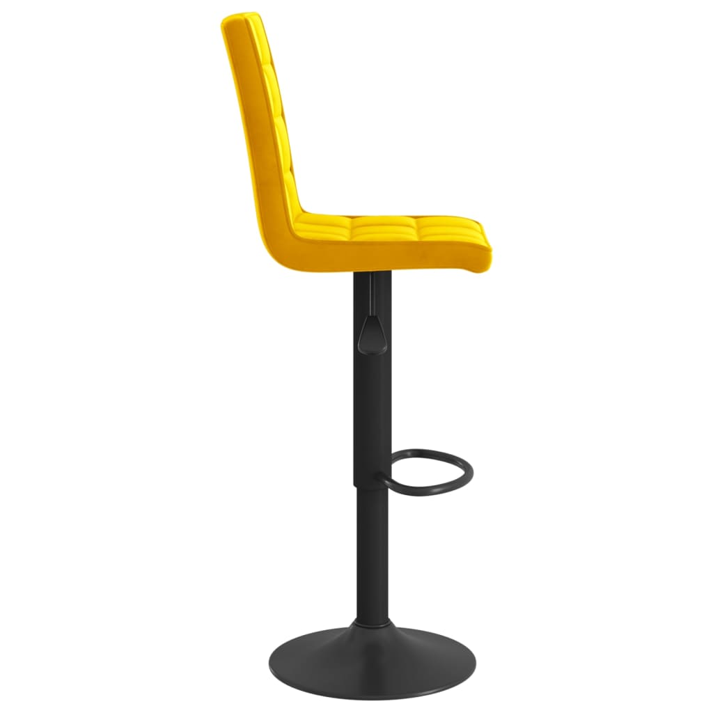 Tabouret de bar Jaune moutarde Velours Tabourets de bar vidaXL