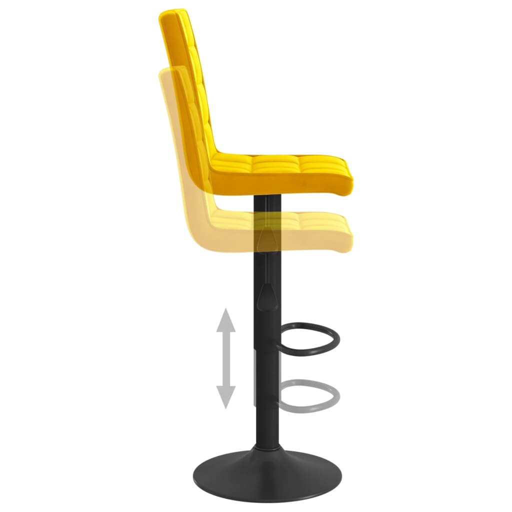 Tabouret de bar Jaune moutarde Velours Tabourets de bar vidaXL