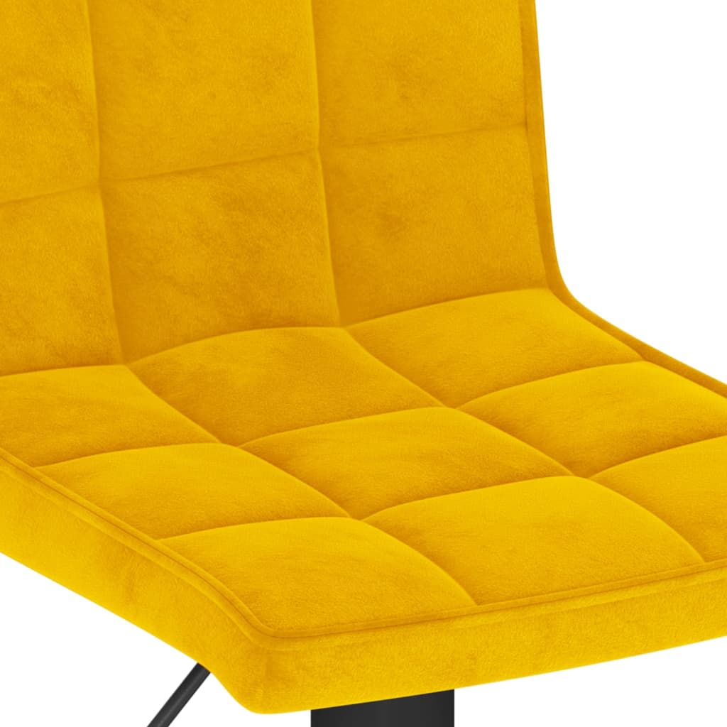 Tabouret de bar Jaune moutarde Velours Tabourets de bar vidaXL