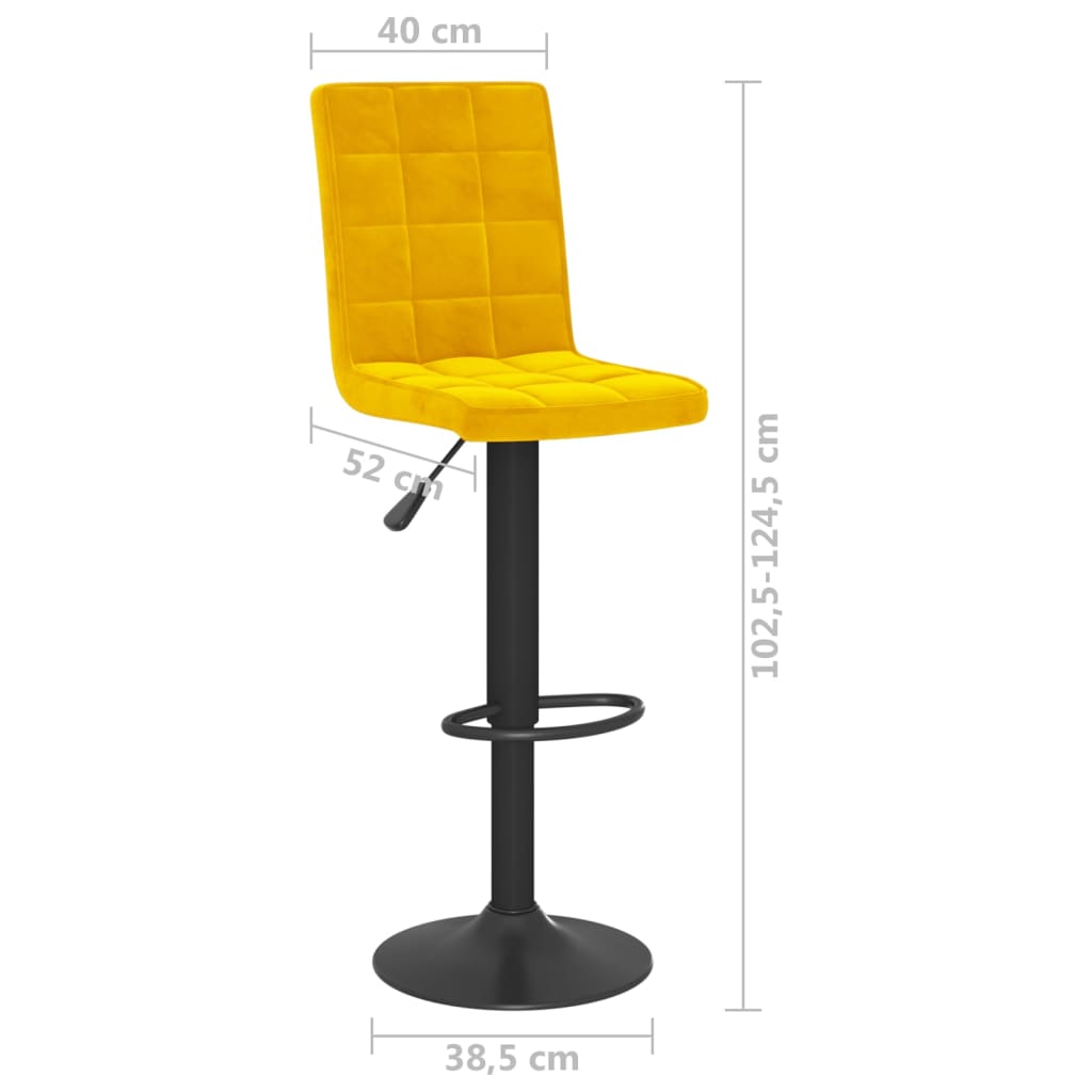 Tabouret de bar Jaune moutarde Velours Tabourets de bar vidaXL