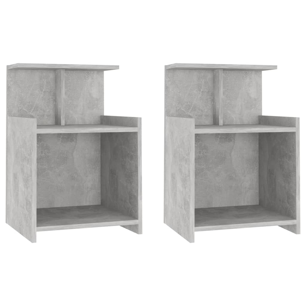 Tables de chevet 2 pcs Gris béton 40x35x60 cm Aggloméré Tables de chevet vidaXL   