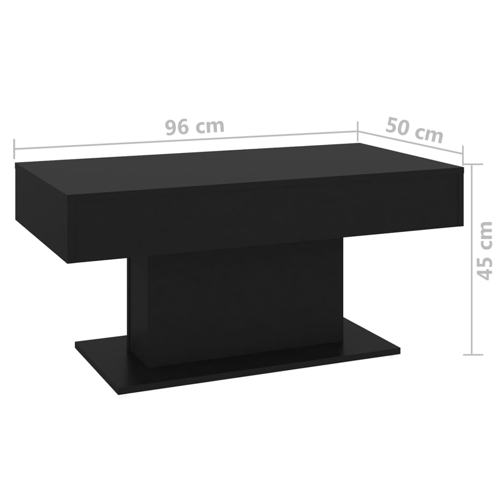 Table basse noir 96x50x45 cm bois d'ingénierie Tables basses vidaXL   