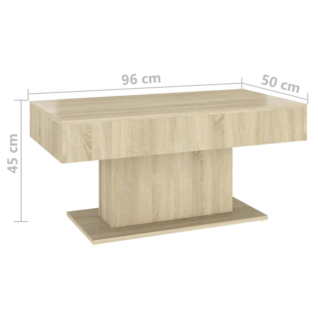 Table basse chêne sonoma 96x50x45 cm bois d'ingénierie Tables basses vidaXL   