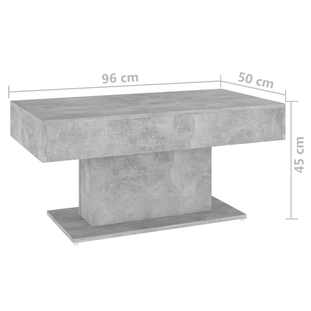 Table basse gris béton 96x50x45 cm bois d'ingénierie Tables basses vidaXL   