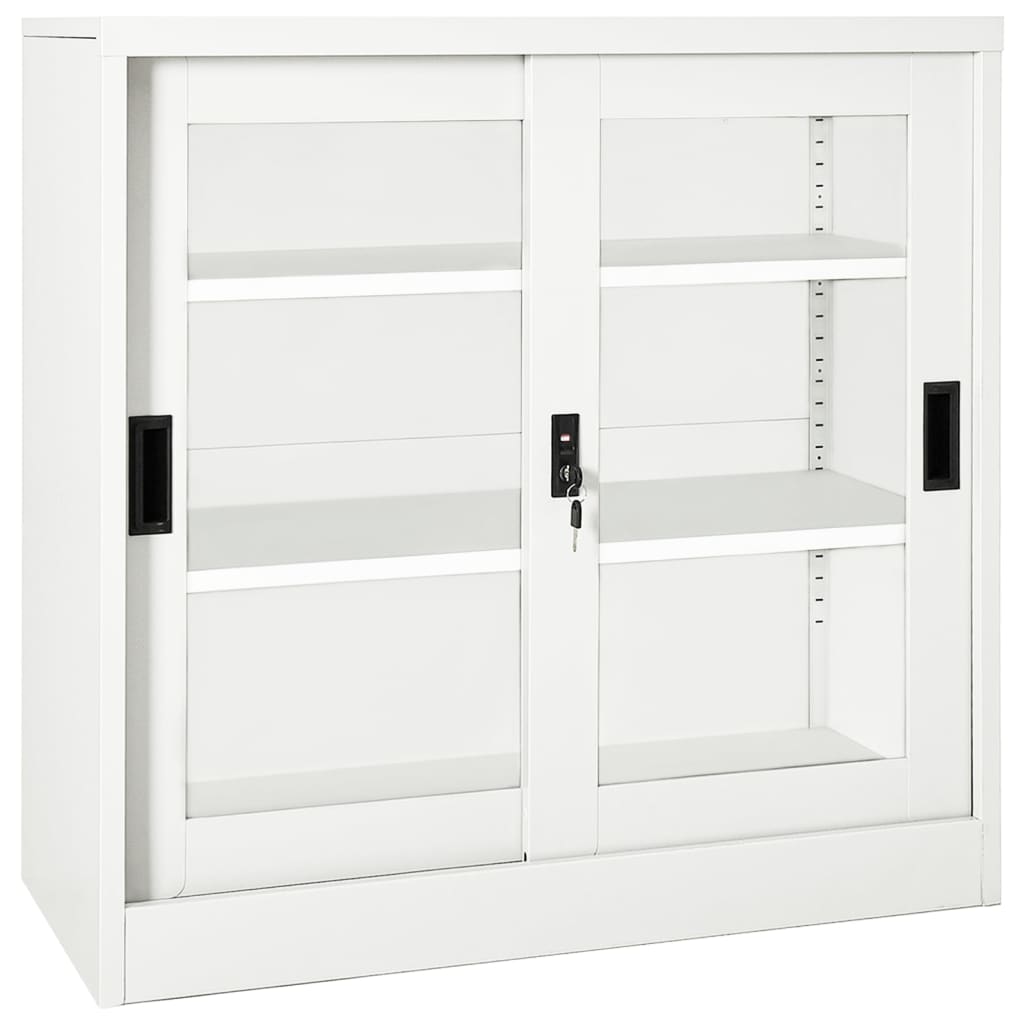 Armoire à portes coulissantes Blanc 90x40x90 cm Acier Casiers & armoires de rangement vidaXL   