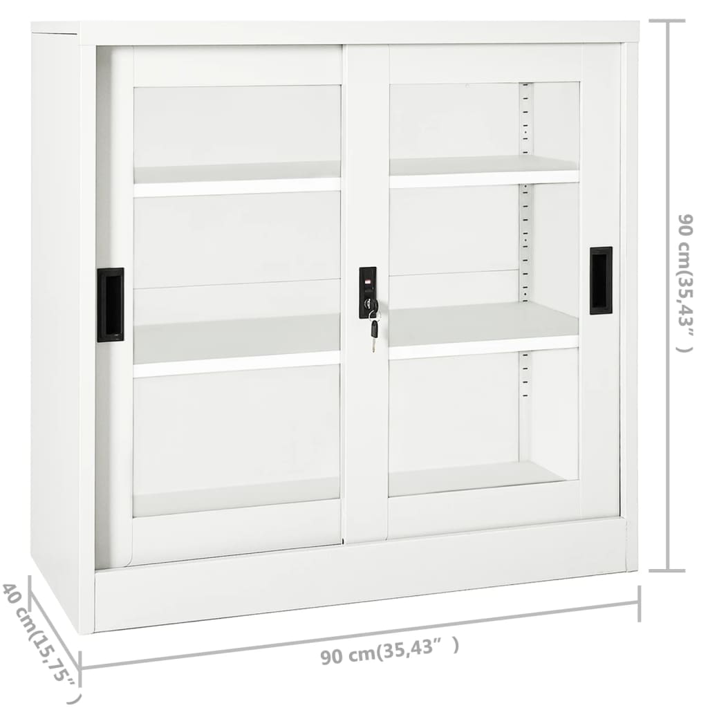 Armoire à portes coulissantes Blanc 90x40x90 cm Acier Casiers & armoires de rangement vidaXL   