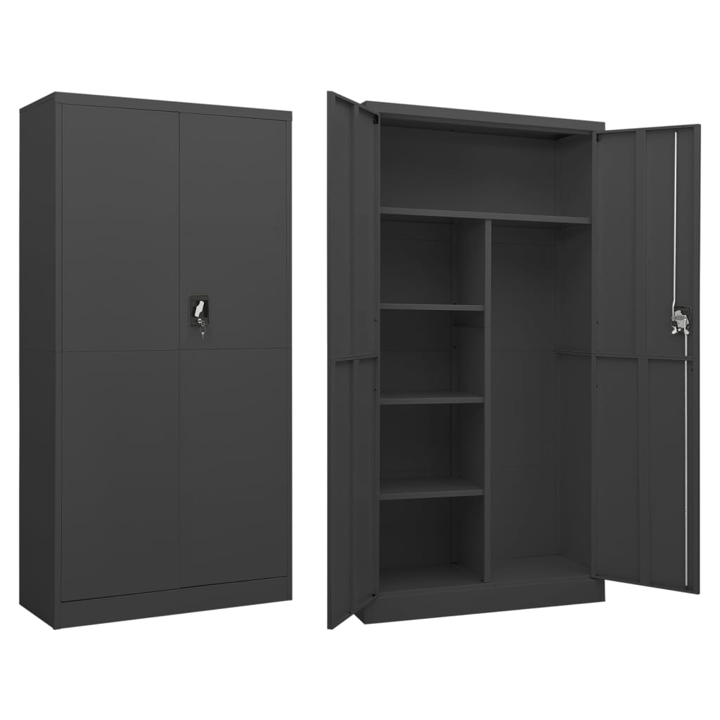 Armoire à casiers Anthracite 90x40x180 cm Acier Classeur à tiroirs vidaXL   