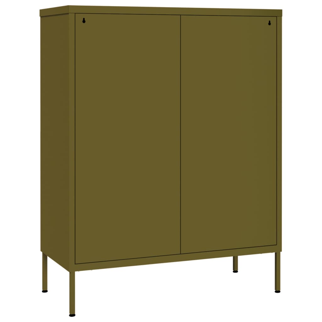 Armoire à tiroirs Vert olive 80x35x101,5 cm Acier Casiers & armoires de rangement vidaXL   