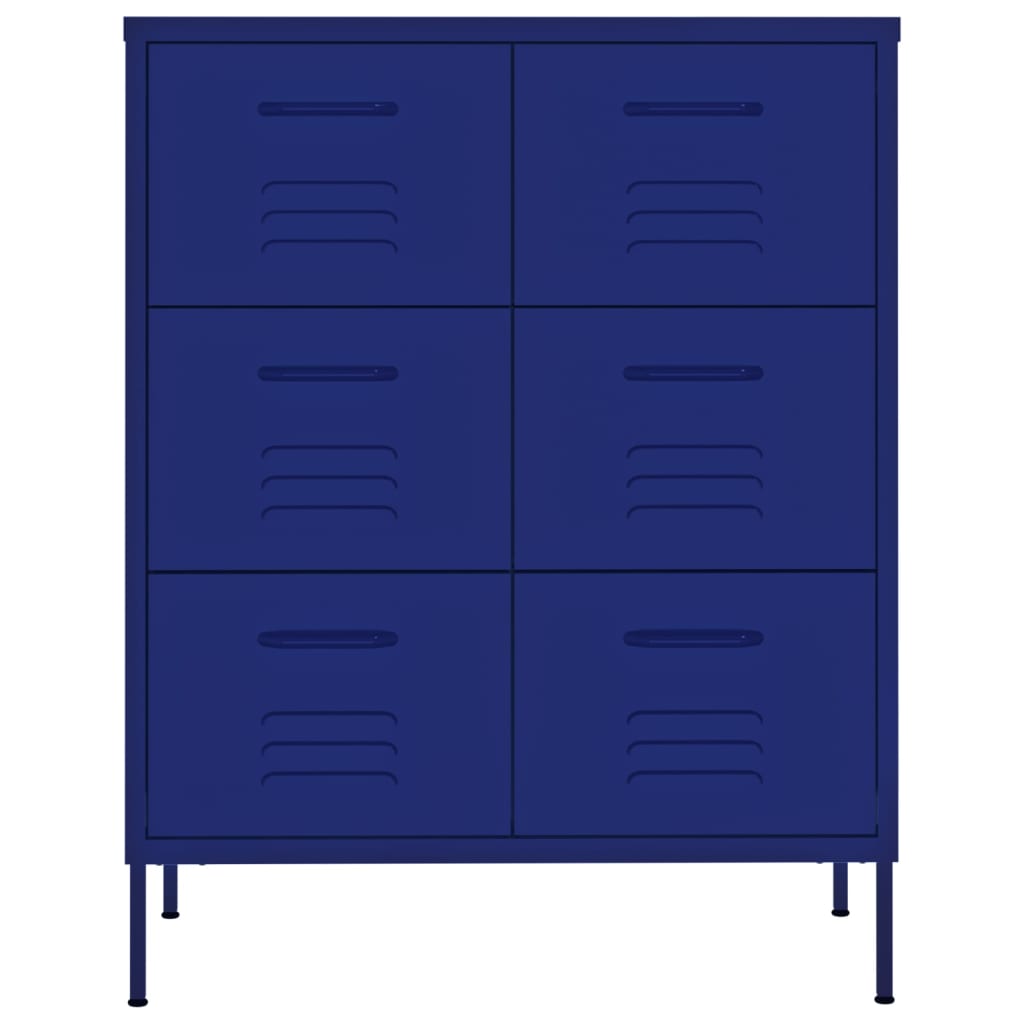 Armoire à tiroirs Bleu marine 80x35x101,5 cm Acier Casiers & armoires de rangement vidaXL   