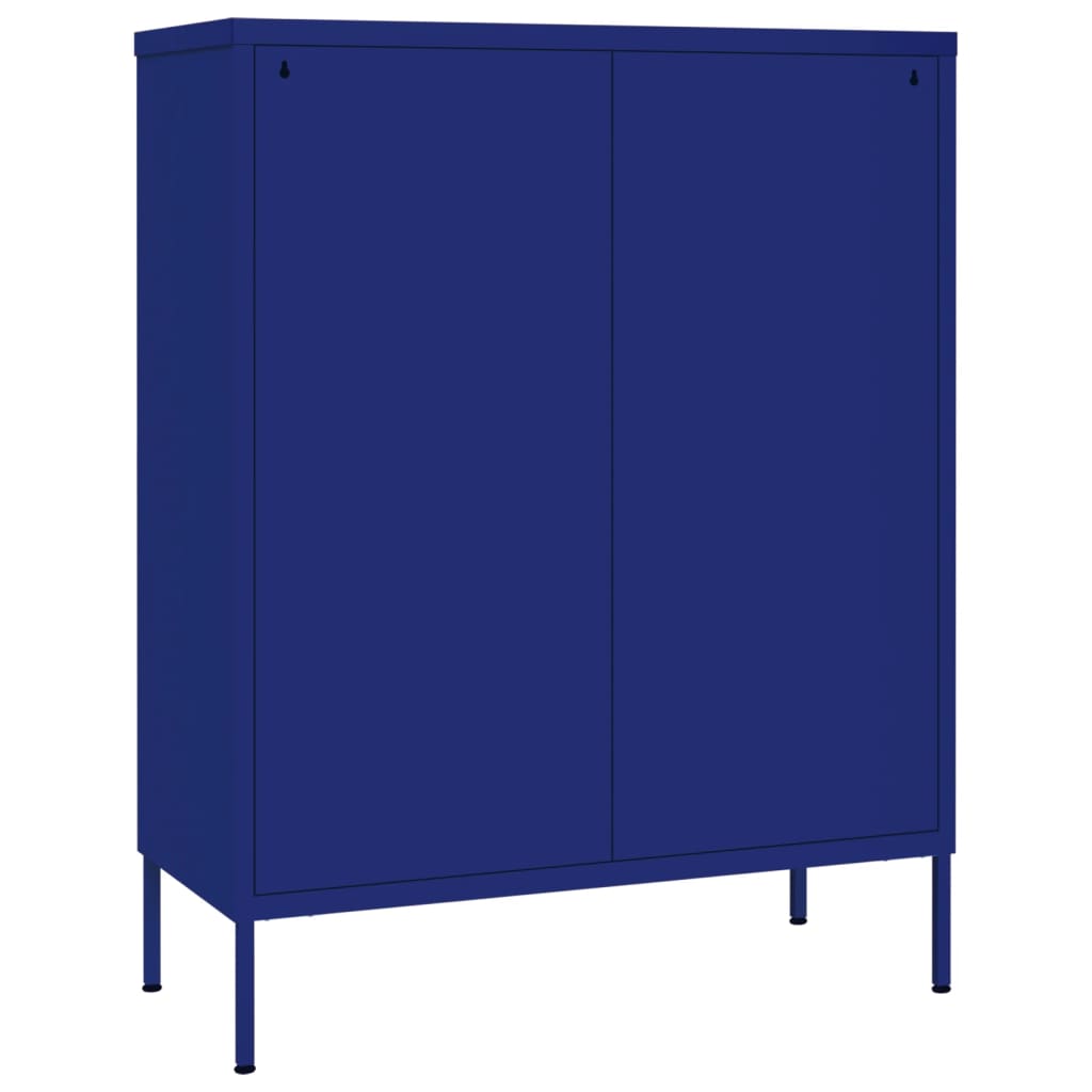 Armoire à tiroirs Bleu marine 80x35x101,5 cm Acier Casiers & armoires de rangement vidaXL   