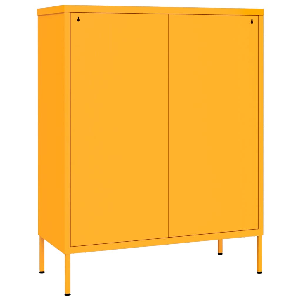 Armoire à tiroirs Jaune moutarde 80x35x101,5 cm Acier Casiers & armoires de rangement vidaXL   