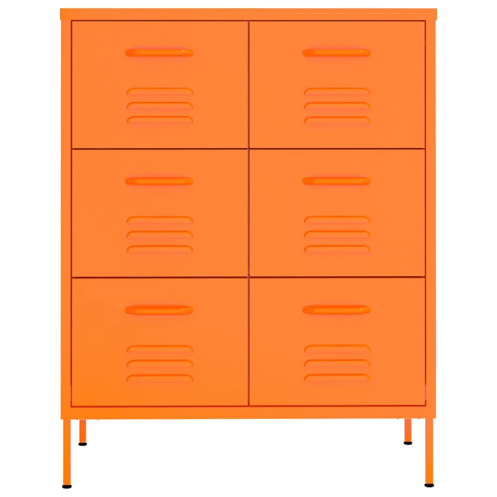 Armoire à tiroirs Orange 80x35x101,5 cm Acier Casiers & armoires de rangement vidaXL   