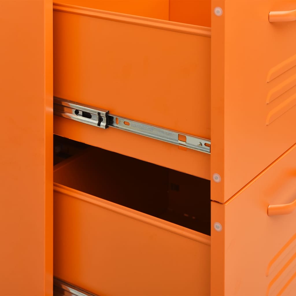 Armoire à tiroirs Orange 80x35x101,5 cm Acier Casiers & armoires de rangement vidaXL   