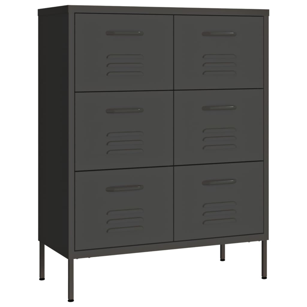 Armoire à tiroirs Anthracite 80x35x101,5 cm Acier Casiers & armoires de rangement vidaXL   