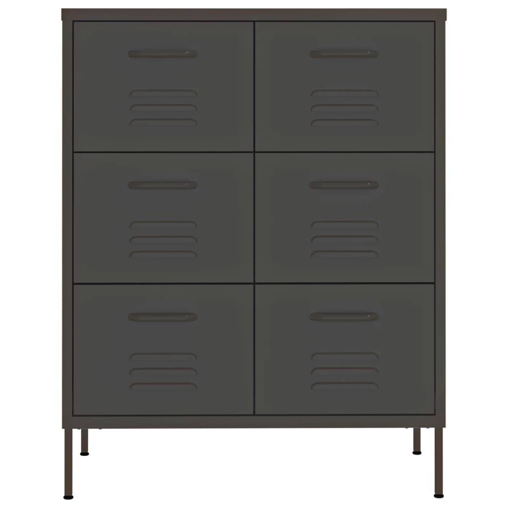 Armoire à tiroirs Anthracite 80x35x101,5 cm Acier Casiers & armoires de rangement vidaXL   