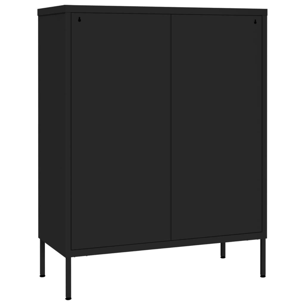 Armoire à tiroirs Noir 80x35x101,5 cm Acier Casiers & armoires de rangement vidaXL   