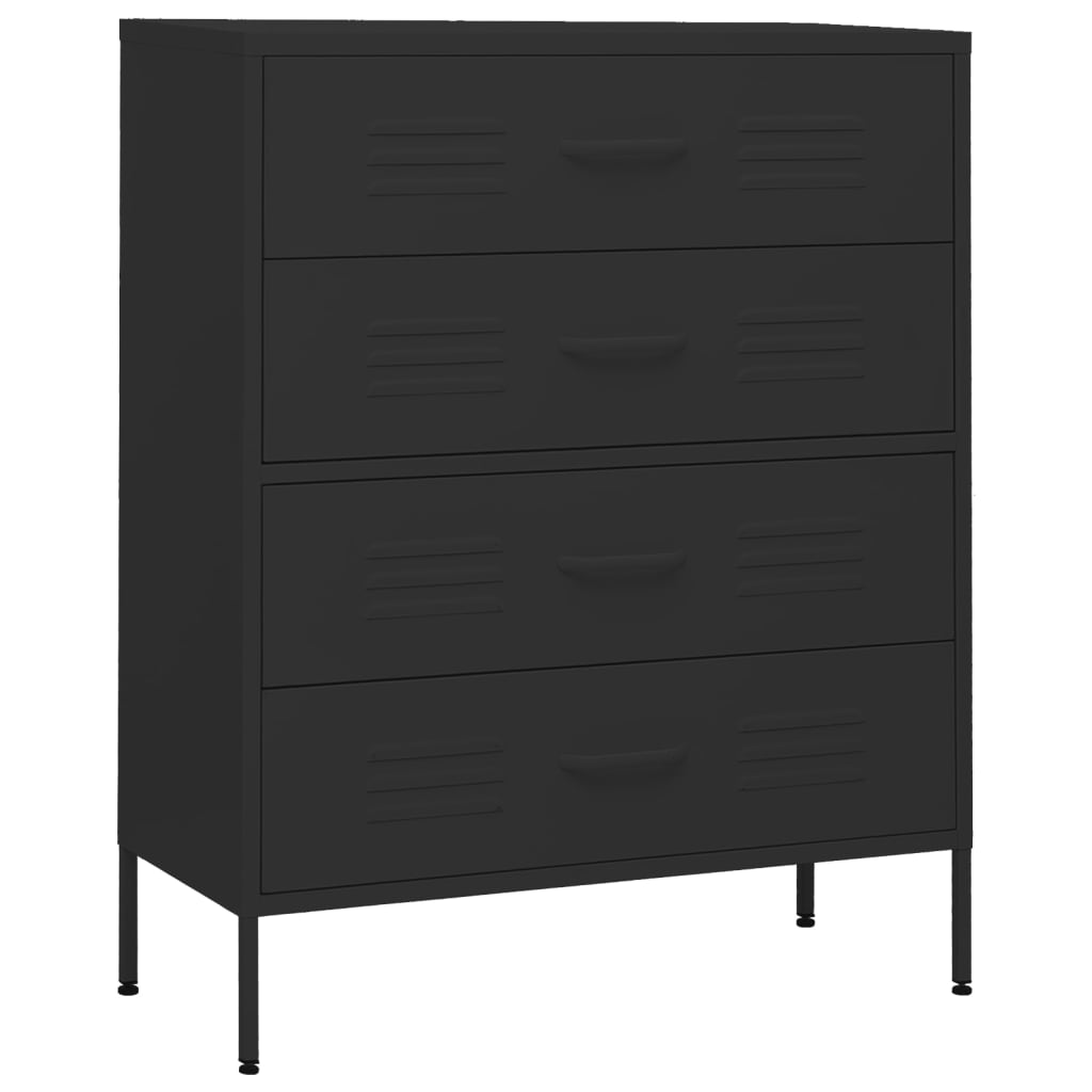 Image Commode Noir 80x35x101,5 cm Acier | Xios Store SNC vidaXL Xios Store SNC