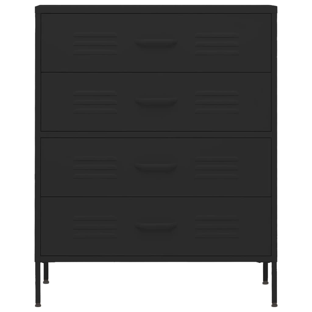 Image Commode Noir 80x35x101,5 cm Acier | Xios Store SNC vidaXL Xios Store SNC