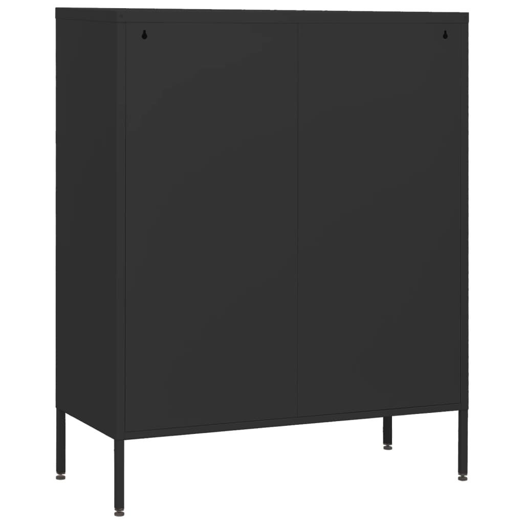 Image Commode Noir 80x35x101,5 cm Acier | Xios Store SNC vidaXL Xios Store SNC