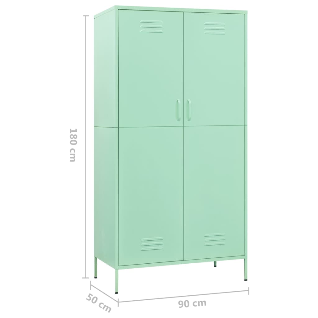 Garde-robe Vert menthe 90x50x180 cm Acier Armoires vidaXL   