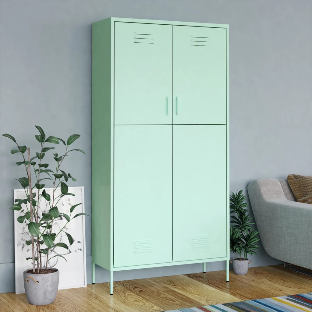 Garde-robe Vert menthe 90x50x180 cm Acier Armoires vidaXL   