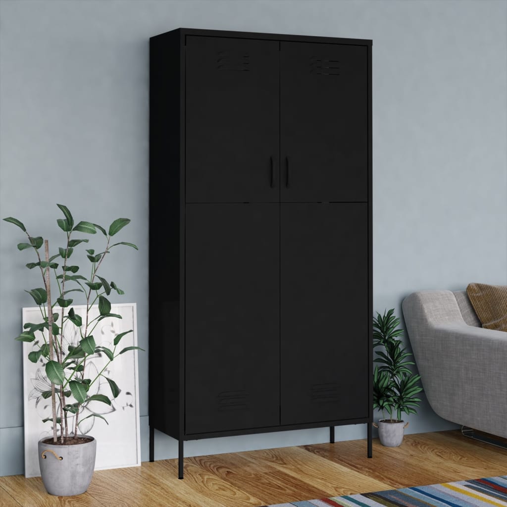 Garde-robe Noir 90x50x180 cm Acier Armoires vidaXL   