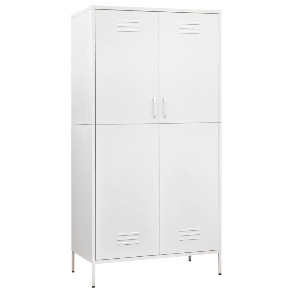 Garde-robe Blanc 90x50x180 cm Acier Armoires vidaXL   